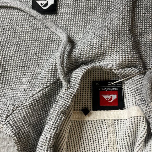 Hurley Sweatshirt Mens XL Gray Hoodie Thermal Waffle Pullover Sweater Surf Skate - Picture 4 of 10